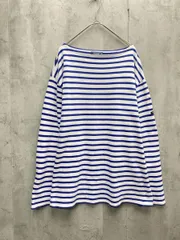 SAINT JAMES セントジェームス コットン100% ボーダー 長袖 Tシャツ size40/白ｘ青 ■◇ レディース