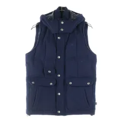 STUSSY (ステューシー) ウール フード付き ダウンベスト ネイビー