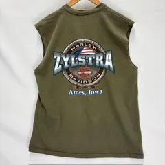 HARLEY-DAVIDSON MOTOR CYCLES レア ZYLSTRAプリント ノースリーブ サイズⅬ MADE IN USA 2007年 08031613 872