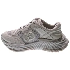 GUCCI (グッチ) 24AW インターロッキングG エンボス レザー ローカットスニーカー グレー レディース US5.5/23.5cm 771471