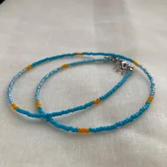 水色カラーのビーズネックレス/チョーカー