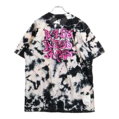 DIESEL (ディーゼル) タイダイ 総柄 両面プリント 半袖Tシャツ カットソー ブラック/ホワイト