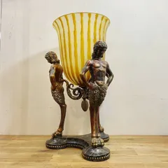 アンティーク調 ヴィンテージ キャンドルスタンド テーブルランプ ブロンズ アールヌーボー クラシック インテリア ディスプレイ【B6175】