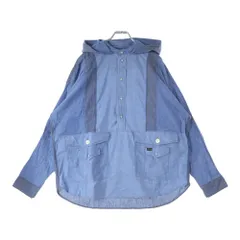 CHANGES (チェンジズ) Remake Anorak Shirt Parka リメイクアノラックシャツパーカー ハーフボタンフーデット長袖シャツ ブルーのサムネイル