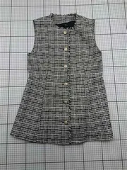 ◇ Θ ラナン Ranan ノースリーブツイードベスト Lサイズ ブラック系 レディース E  【1603020011170】