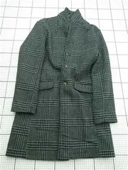 ◇ ⊇ ハルハム HALHAM チェック柄ロングコート グレー系 メンズ Mサイズ E  【1603020012511】のサムネイル