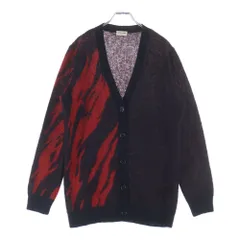 SAINT LAURENT PARIS (サンローランパリ) 17AW Mohair Knit Flame Cardigan モヘアニットフレームカーディガン 総柄モヘアニットカーディガン 480078 YA2IJ レッドのサムネイル
