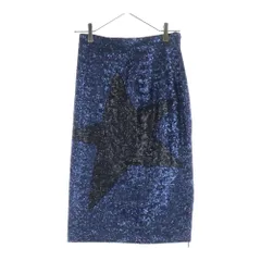MSGM (エムエスジーエム) スパンコールデザイン ミディアム丈 タイトスカート 1941MDDD06 ネイビーのサムネイル