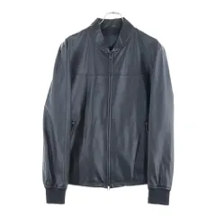 EMPORIO ARMANI (エンポリオアルマーニ) ナッパラムスキン ジップアップブルゾン レザージャケット ブラック EM003536のサムネイル
