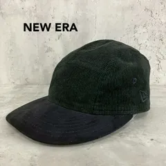 NEW ERA ニューエラ キャップ 5パネル ジェットキャップ 帽子 ワークキャップ コーデュロイ スエード 切替 ブラック 刺繡 ロゴ アジャスター 調整可能 ストリート カジュアル アウトドア 古着 希少 デザイン 黒色 完売品 定番 ★ ◇■