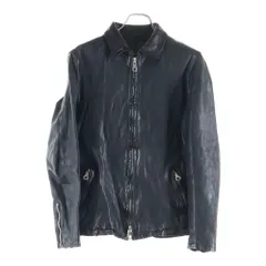 ISAMU KATAYAMA BACKLASH (イサムカタヤマバックラッシュ) カウレザー スナップボタン ミリタリーレザージャケット ブラック 製品染めのサムネイル