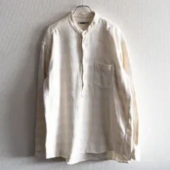 【90s/美品】GOOD ENOUGH 【バンドカラー チェック ネルシャツ】 L グッドイナフ チェック 25101031