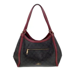 COACH コーチ シグネチャー キャンバス クリスティ ショルダーバッグ トートバッグ C6232 レディース ブラウン レッド 中古