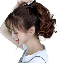 35cm) (ナチュラルブラック Closet] [Angel's ヘアウィッグ コスプレ 2次会 変身 忘年会 同窓会 パーティー エクステ つけ毛 4色展開 55cm 45 35 25 付け毛 簡単 コーム式 目立たない なじむ巻き髪 まるで地毛 自然 ポ