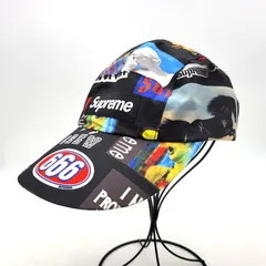【中古品】Supreme シュプリーム GORE-TEX LONG BILL CAMP CAP BLACK STICKERS ゴアテックス キャンプ キャップ 帽子 【185-250811-as-03-izu】