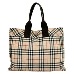 Burberry Blue Label(バーバリーブルーレーベル) トートバッグ - ピンクベージュ×黒×マルチ チェック柄