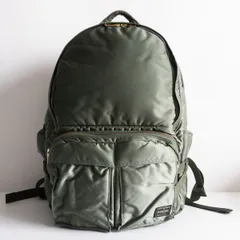 【極美品】PORTER 【新型 タンカー リュック】ポーター セージグリーン バックパック デイパック TANKER BAG ナイロン 25101145