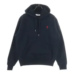 AMI Alexandre Mattiussi (アミアレクサンドルマテュッシ) Hoodie ハートロゴ刺繍 プルオーバースウェットパーカー フーディー ブラック BFHJ008.730のサムネイル