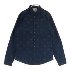 GUCCI (グッチ) Bee Star Print Button Down Shirts ビー スター プリント長袖シャツ ネイビー 408602 Z374Aのサムネイル