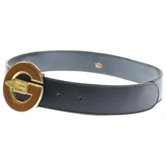 GUCCI (グッチ) オールド Gロゴ バックル レザーベルト ブラック