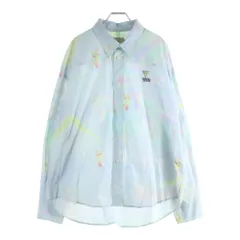 MAISON KITSUNE (メゾンキツネ) 20SS Multicolor Hologram Fox Print Casual Shirt マルチカラーホログラムフォックスプリント長袖シャツ マルチ EM00416WC4009のサムネイル