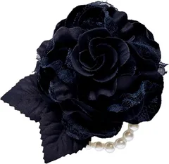 Electric Circus おしゃれ かわいい かっこいい 人気 プレゼント コサージュ 結婚式 卒業式 入学式 面接 冠婚葬祭 七五三 発表会 胸 飾り 卒園式 入園式 レディース アクセサリー 和装 (ネイビー,  10cm)