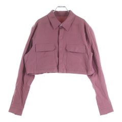 Rick Owens (リックオウエンス) CROPPED OUTERSHIRT クロップド アウターシャツ 長袖シャツジャケット ピンク RP02D3245-FL