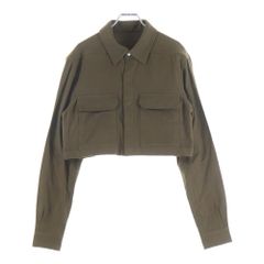 Rick Owens (リックオウエンス) CROPPED OUTERSHIRT クロップド アウターシャツ 長袖シャツジャケット ブラウン RP02D3245-FL