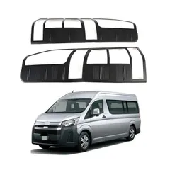 送料無料 トヨタ ハイエース 2019-2022対応 テールランプガーニッシュ リアライト枠 ABS製 車体保護 外装アクセント 電鍍/カーボン調 高級感のサムネイル