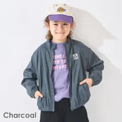 [チャコール] ウィンドブレーカー キッズ ベビー 子供 子供服 キッズ服 女の子 男の子 長袖 アウター ウインドブレーカー キッズアウター 軽い 軽量 上着 羽織り evercloset ever closet エバクロ エバークローゼットのサムネイル