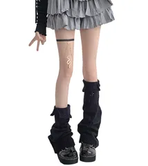 ルーズソックス フットカバー フレア 暖かい レッグカバー 靴下 防寒 冷え対策 ニット 乞丐風 柔らかい かわいい サブカル 足首ウォーマー レディース Y2K レッグウォーマー [Laisve]
