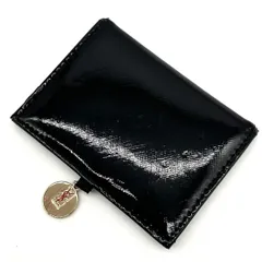 イヴサンローラン Yves Saint Laurent Beauté YSLロゴ エナメル調 折りたたみミラー コンパクトミラー 手鏡 ミラーケース ブラック 黒 ゴールドチャーム