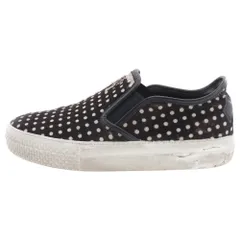 CHROME HEARTS (クロムハーツ) SLIP ON BLK CALF ドット柄 スリッポン CHプラスレザーパッチダガー付レザー ローカット スニーカー ブラックのサムネイル