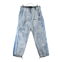 DIESEL (ディーゼル) 24AW P-TATE TRACK PANTS ダーティエフェクトナイロンパンツ グレー/ブルー A14130