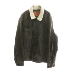 Levi's (リーバイス) 裏地チェック ボア デニムジャケット ブラック PC9-A3181-0001