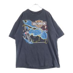 HARLEY DAVIDSON (ハーレーダビッドソン) 90S VINTAGE フロント モーターサイクルプリント 半袖Tシャツカットソー ブラック