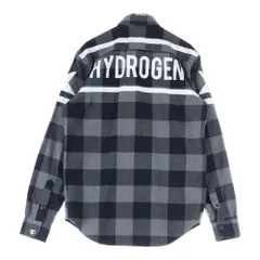 HYDROGEN (ハイドロゲン) バックロゴプリント チェック柄 長袖シャツ ブラック/グレーのサムネイル