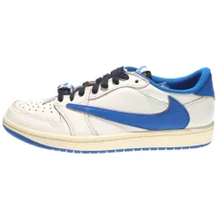 NIKE (ナイキ) ×Travis Scott×fragment design Air Jordan 1 Low OG Sail/Military Blue トラヴィススコット フラグメントデザイン エアジョーダン1 25.5cm DM7866-104