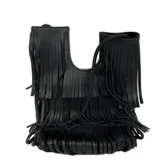 NOMADIS(ノマディス) ショルダーバッグ - 黒 フリンジ レザー