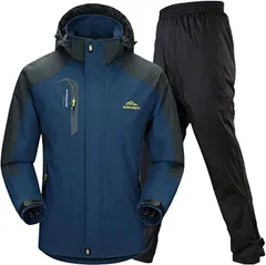 BENQUE(ベンケ) アウトドア ジャケット レインスーツ 上下セット 登山服 雨具 カッパ レインコート レインウェア (1.ネイビー (防水レインパンツ),  M)