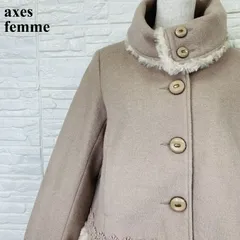 axes femme アクシーズファム コート ファー レース ベージュ M 0232K