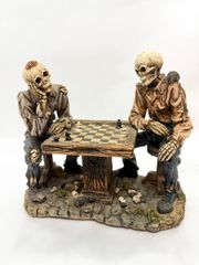 【中古品】スカル 骸骨 しゃれこうべ チェス オブジェ フィギュア M-1916