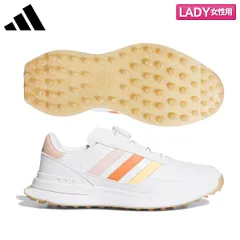 レディース アディダス S2G ボア スパイクレス ゴルフシューズ OPJ96 クラウドホワイト×ブラッシュピンク×アイスタンジェリン(JR1891)