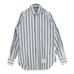 THOM BROWNE (トムブラウン) 胸ポケット ストライプ 長袖シャツ ホワイト/グレーのサムネイル