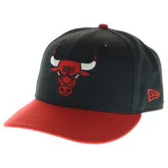 NEW ERA (ニューエラ) シカゴブルズ ロゴ刺繍 6パネルベースボールキャップ 帽子 ブラック/レッド