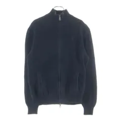 POLO RALPH LAUREN (ポロラルフローレン) ダブルジップアップ 胸ロゴ刺繍 ドライバーズ ニット ブラック