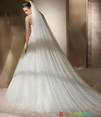 ロングベール 結婚式  ウェディングベール ウエディングベール ブライダルベール  ベールダウン 層 2層 3層 コーム付き 3m 花嫁ベール シンプル  ホワイトlf0316