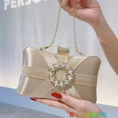 パーティーバッグ クラッチバッグ 結婚式 2way フォーマル セカンドバッグ 和装バッグ ディナーバッグ タッセル ガマ口 シャンパンゴールド シンプル ゴールド金具 ラインストーン lf0316