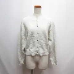 ジーユー GU シャイニー クルーネック カーディガン XL オフホワイト 長袖 ニット