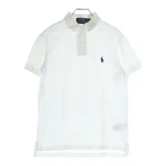 POLO RALPH LAUREN (ポロラルフローレン) CUSTOM SLIM FIT 胸ロゴ刺繍 半袖コットンポロシャツ ホワイト